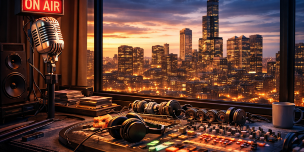 Studio radia online w Chicago z widokiem na Willis Tower, reklama w radiu Chicago New York New Jersey Florida Miami Tampa USA, marketing internetowy, strony internetowe, SEO i pozycjonowanie